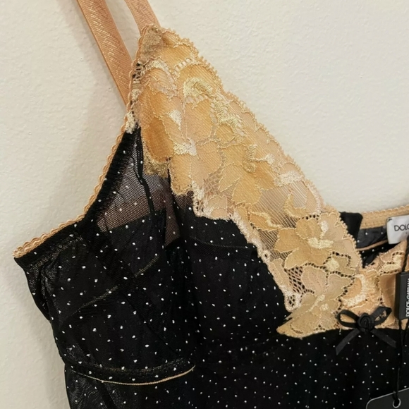 Dolce&Gabbana Black and Lace Trim Slip Dress size L - Picture 9 of 12